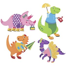 Playside Creations Dinosaur Dress Up Foam DIY Craft Kit for Kids - 1 Kit (Makes 12)
