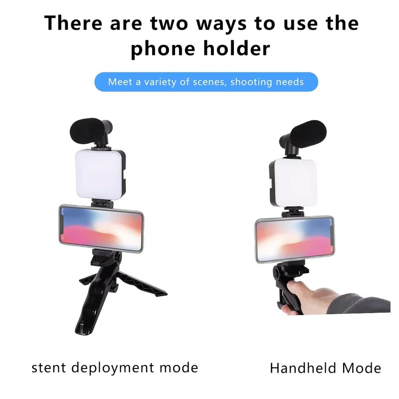 Tripod selfie stick with Bluetooth remote control function with Light