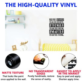 Kids Quotes Wall Decals for Nursery: Baby Inspirational Positive Moon Stars Vinyl Art Wall Stickers - Bedroom Playroom School Wall Decor - You're Braver Than You Believe Stronger 20" X 24"