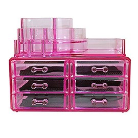 We pay your sales tax Acrylic Cosmetics Makeup Jewelry Organizer 6 Drawers with 8 Compartments Top Section (idea for Christmas, Birthday Gift)