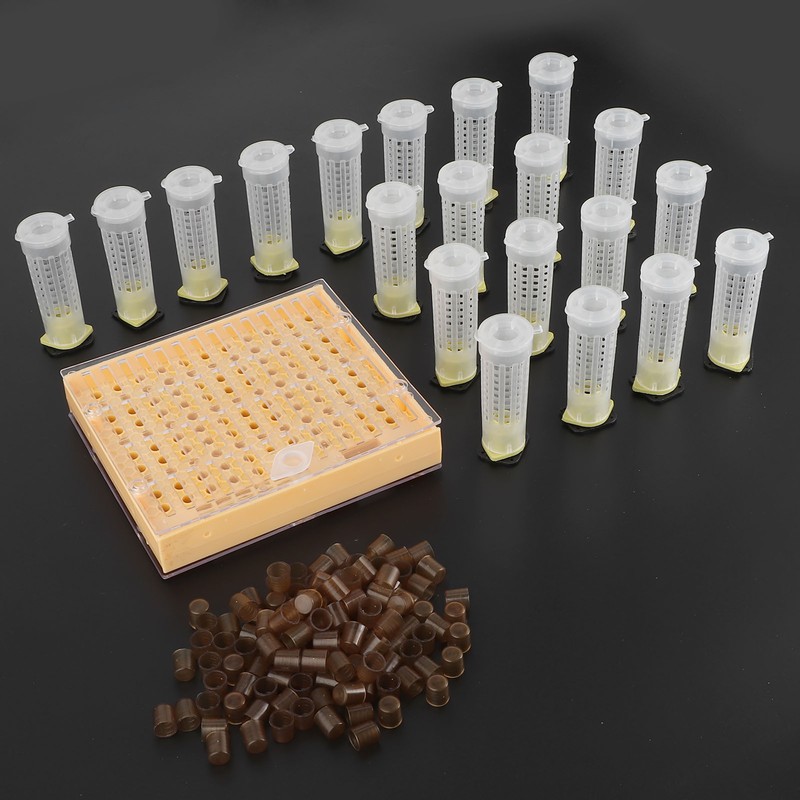 Queen Bee Rearing Box Cage Plastic Breeding Cell Cup Kit