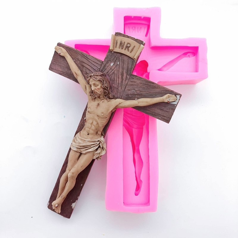 HYROOY Crucifix Silicone Mold Wall Hanging s-Pendant Epoxy Resin Mold