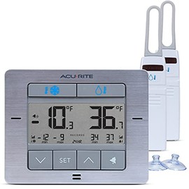AcuRite - Termómetro digital inalámbrico para nevera y congelador con alarma, temperatura máxima/mínima para el hogar y restaurantes (00515M) 4.25 x 3.75 pulgadas