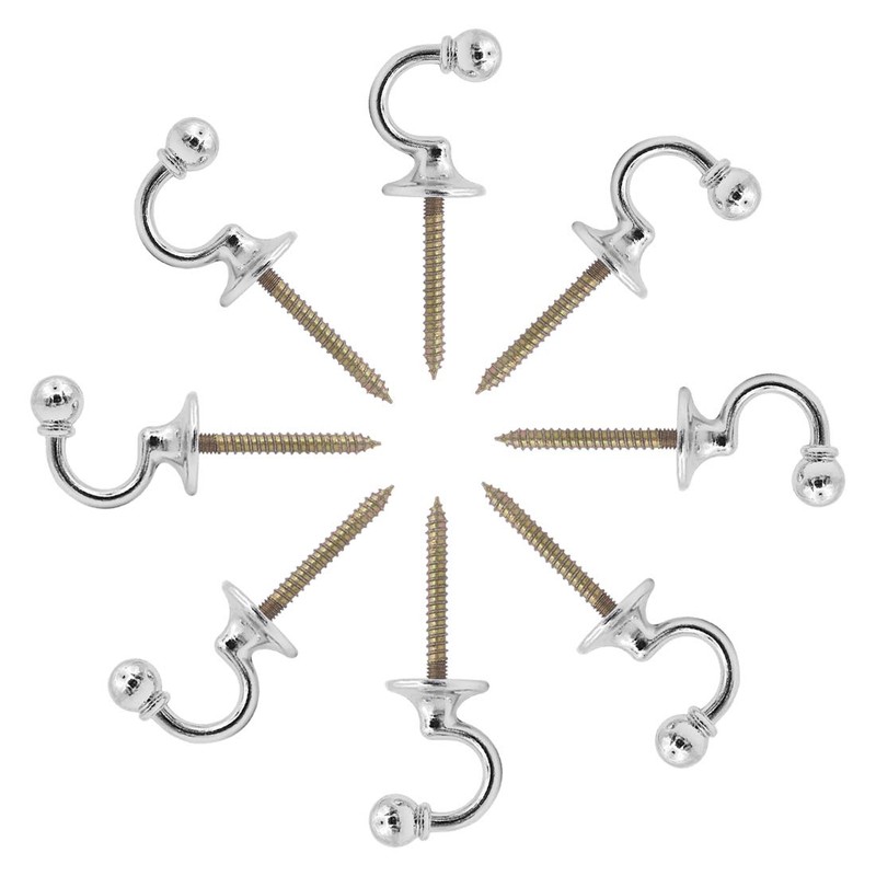 Geluode 8 Pcs Metal Curtain Holdbacks, Curtain Tieback Hooks Metal