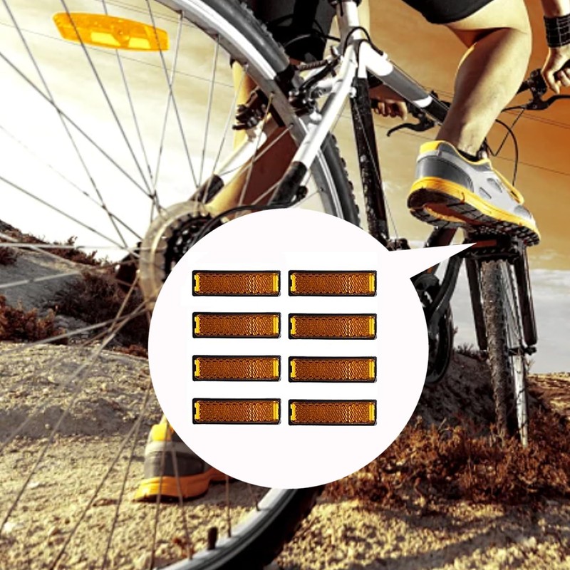 8 Piece Pedal Reflectors Bicycle Rear Reflector Bicycle Pedals, Reflector,