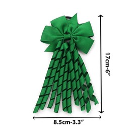 Green Hair Bow Hair Ties - ShiningUU 2 Pack Curly Bow Hair Bands with Bow for Girls & Teens, Hair Bow Spiral Streamers, School Hair Accessories, Girl Hair Ties with Bows for Hairstyles, Birthday Gifts