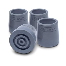 Top Glides Steel-Reinforced Walker Glide Tips (Gray, 1 1/8")