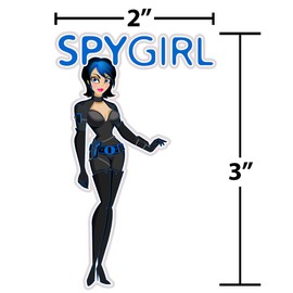 Spygirl - Spy Stickers for Kids, Girls, Teens, Water Bottles, Laptops, Helmets, Journals, Phones, or Locker - Die Cut 2x3 Inches 3 Pack by Verde Birdie