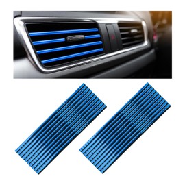 Kewucn 20 PCS Car Air Conditioner Vent Decorative Strip, Waterproof Bendable Auto Air Vent Decoration, Universal Vehicle Interior Accessories Suitable for Straight Air Vents (Blue)