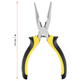 SINJEUN 15 Pack 6 Inch Needle Nose Pliers, Long Needle Nose Pliers with Wire Cutter, Insulated Handle Side Cutting Long Nose Pliers for Cutting and Bending Wire