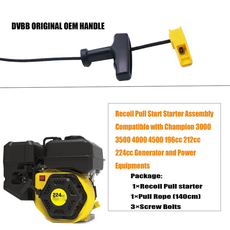 DVBB Pull Start Recoil Starter Compatible with Champion 196cc 208cc