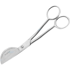 YNR Left Hand Applique Duckbill Machine Embroidery Scissors - Premium German Steel Fabric Scissors Razor-Sharp Small Tip for Optimal Precision Stitches, Crafting, Sewing-Silver 4.5”