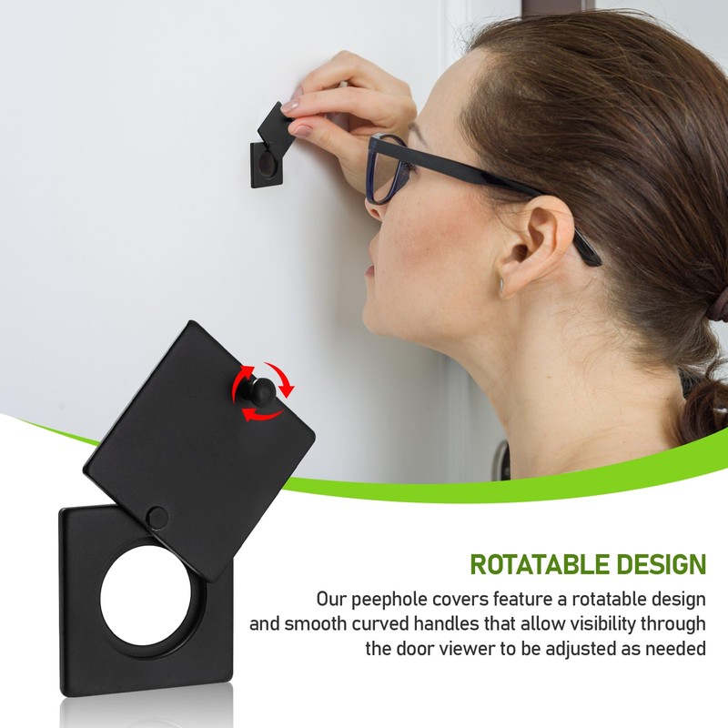 Peephole Security Cap Set, Home Door Viewer Cover with Self-Adhesive