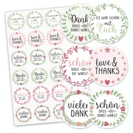 #detailverliebt 24 Stickers Schön, dass du da warst I Diameter 4 cm I DIN A4 Sheet I Wedding Stickers Gift Stickers Pastel Colours