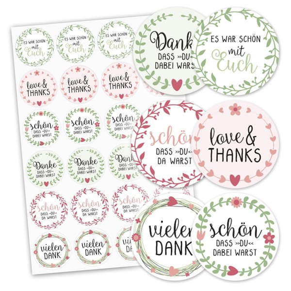 #detailverliebt 24 Stickers Schön, dass du da warst I Diameter