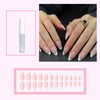 24 Pcs Almond French Tip Short False Nails Set -