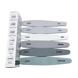 MiJunHD Professional Nail Files 6Pcs/Set Double Sided Nail Buffers for Nail Care for Home & Salon Manicure Tool（100/150/180//240/220/280/1000/4000 Grit）