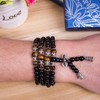 PWMENLK 6mm 108 Mala Beads Bracelet Meditation Necklace Obsidian Beaded