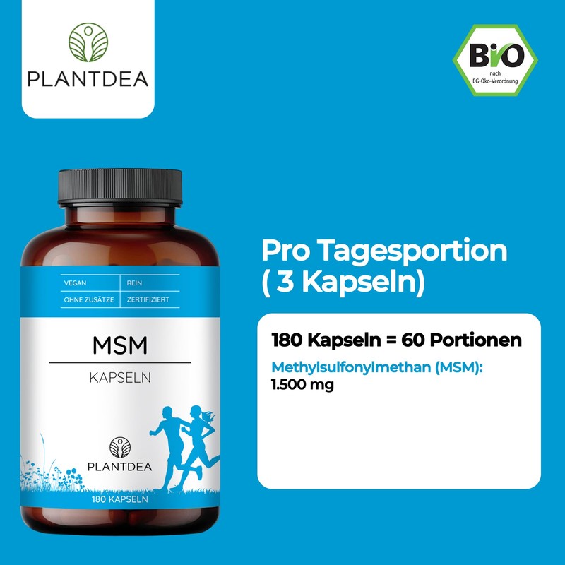 MSM Capsules I 1500 mg Daily Dose I 180 MSM