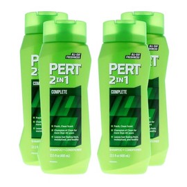 PERT 2 in 1 Complete Clean Shampoo and Conditioner - Mens Shampoo for Daily Use - Hair Conditioner for Men - Removes Dirt, Oil, and Build Up - 4 pc