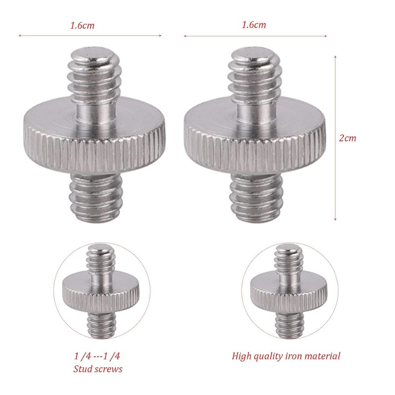 2Pcs 1/4" to 1/4" Male Threaded, Screw Adapter, Double Head