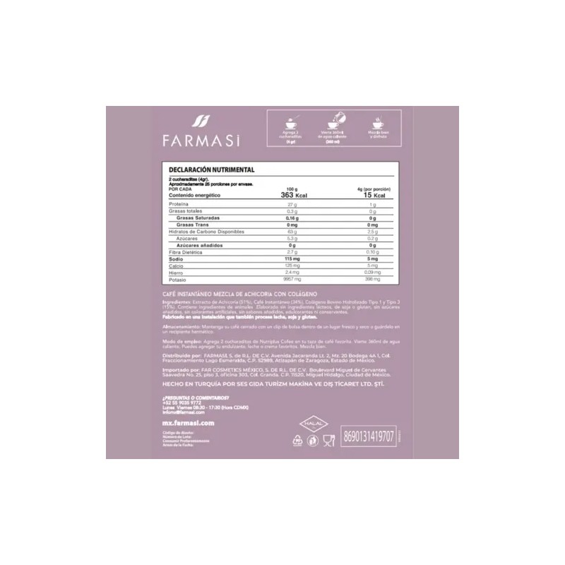 Cafe Instantaneo Con Achicoria Y Colageno Farmasi