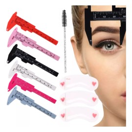 Veraly 2 Regla Vernier Para Cejas+plantillas +cepillo Para Pestañas