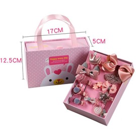 18PCS Baby Girl's Hair Clips Cute Hair Bows, MOIHSING Elastic Baby Hair Ties Ponytail Holder Hairpins Set For Little Girls Teens Toddlers, Hair Grabs Ideal Gifts for Festival Birthday Christmas, Pink