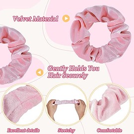 Juexica 50 Scrunchies de Terciopelo para Cabello Goma para Pelo Rosa Lindas Ligas para Cabello Coleteros Grandes Banda Elástica Gruesa de Color Sólido