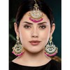 Aheli Indian Wedding Kundan Pearl Maang Tikka con pendiente Set