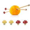 SPANSEE 4 PCS Mushroom Stitch Stoppers, Knitting Needle Point Protectors,
