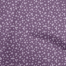oneOone Velvet Purple Fabric Valentine Heart Quilting Supplies Print Sewing Fabric by The Yard 58 Inch Wide
