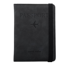 OIHCAZ Passport Holder, Passport Cover with RFID Blocking, PU Leather Passport Holder Travel Wallet for Passport, Ticket, Boarding Pass, Business Card, Credit Card (Large Capacity)