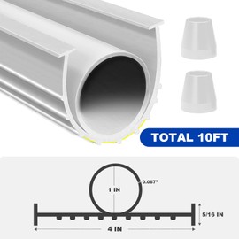 DGSL 10FT Garage Door Seals Bottom Rubber Seal, Buffering Garage Door Weather Stripping Replacement Kit, 5/16'' T-End and 2 End Plugs, Universal U+O Weatherproofing Seal (White)