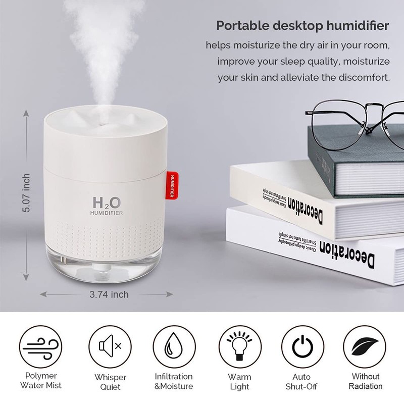 Portable Mini Humidifier, 500ml Small Cool Mist Humidifier, USB Personal
