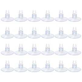 AQUANEAT Aquarium Suction Cups, for Fish Tank Airline Tubing, with Clips 3/16" air Hose Holder, 24pcs (Clear)