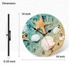 TAHEAT Marine Seashell Starfish Wall Clock, Silent Non Ticking Decorative