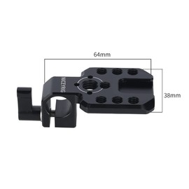 NICEYRIG Mini Mounting Plate with 15mm Rod Clamp Universal Multi-Purpose Camera Accessories with 1/4" & 3/8" Screw Hole, 15mm Rod Support, Lightweight, Equipment, DSLR Rigs, Aluminum Alloy, Cold Shoe