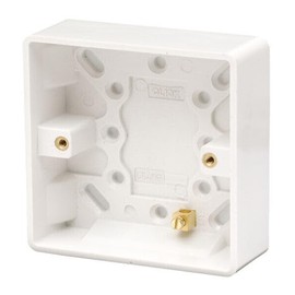 Deep Plastic Single 1 Gang Surface Mounted Back Box 47 mm In White