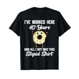 10 Year Work Anniversary Funny Donut 10th Yr of Service T-Shirt
