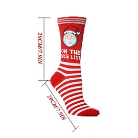 Womens Christmas Socks Compression Running Fuzzy Crew Unisex Funny Holiday Cotton Adult Novelty Cozy Crazy 6 Pack for Girls