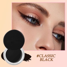 Waterproof Gel Eyeliner (Black) with High-Intensity Pigments, Smudge-Proof & Long-Lasting for All-Day Wear, Smooth Brow Gel, Dual Use for Eyeliner and Eyebrow, Includes Brow & Eye-liner Brushes