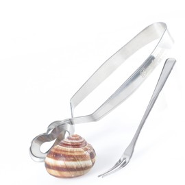 Kerafactum Snail Cutlery Complete with Fork and Tongs for Bowls and Crustaceans Made of Stainless Steel Snail Fork and Snail Tongs in Set