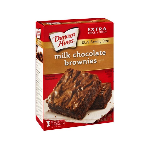 Duncan Hines Extra Thick & Fudgy Brownie Mix Milk Chocolate Family Size