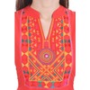 Chichi Camiseta india de algodón con cuello bordado para mujer,