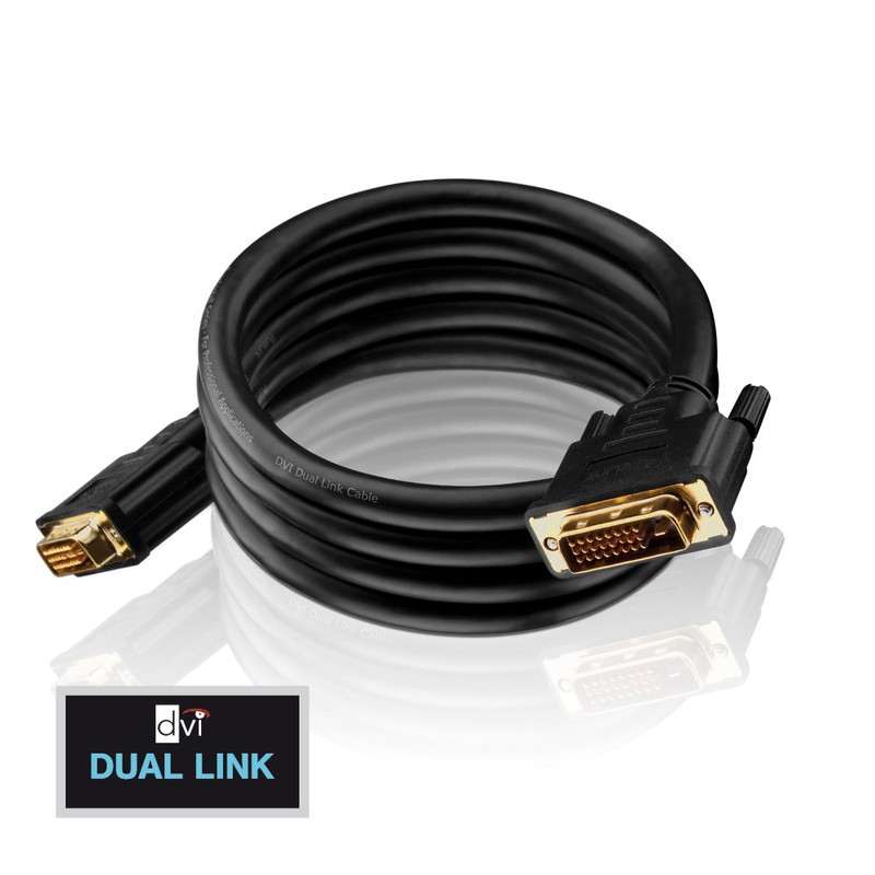 PureInstall PI4200-020 Dual Link DVI Cable DVI-D Male (24+1) to