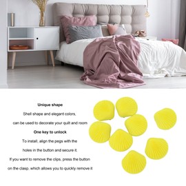 Quilt Fixator, Compact Duvet Cover Pins Reusable Cotton Lightweight 16 Set Elegant Color for Curtains (Yellow)