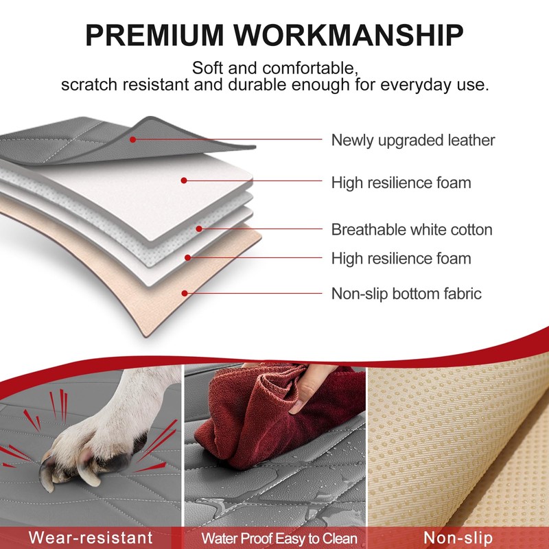 Sanwom 2 Pack Leather Front Car Seat Cover, Anti-Slip and