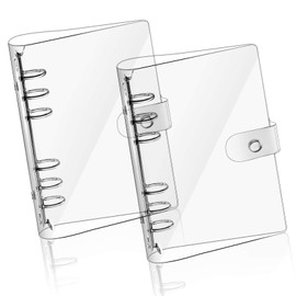 Betinyar 2 PCS A5 Clear Soft PVC Notebook Cover, Refillable Paper PVC Binder, Loose Leaf Personal Planner Binder (2 transparent)