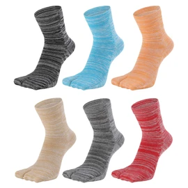 WIOIW Tabi Socks, Women's, 2 Toe Socks, Women's, Cotton, Sports, Casual, Work, School, Cute, Set of 6 Pairs, #A1